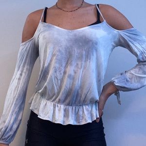Flowy tie dye skinny strap top